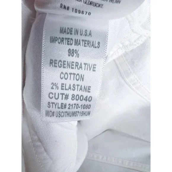 NWT Citizens of Humanity Zurie Ankle High‎ Rise Straight Jeans White Size 28